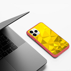 Чехол iPhone 11 Pro матовый YELLOW ABSTRACT, цвет: 3D-красный — фото 2