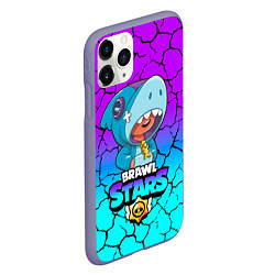 Чехол iPhone 11 Pro матовый Brawl stars leon shark, цвет: 3D-серый — фото 2