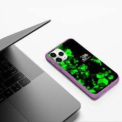 Чехол iPhone 11 Pro матовый MINECRAFT, цвет: 3D-фиолетовый — фото 2