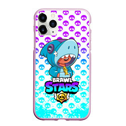 Чехол iPhone 11 Pro матовый Brawl stars leon shark, цвет: 3D-розовый