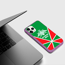 Чехол iPhone 11 Pro матовый Пограничные Войска, цвет: 3D-фиолетовый — фото 2