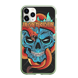 Чехол iPhone 11 Pro матовый Iron Maiden, цвет: 3D-салатовый