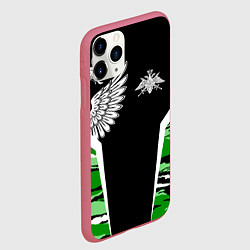 Чехол iPhone 11 Pro матовый Пограничные Войска, цвет: 3D-малиновый — фото 2