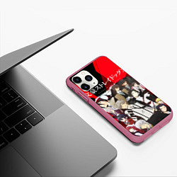 Чехол iPhone 11 Pro матовый Bungou Stray Dogs, цвет: 3D-малиновый — фото 2