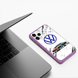 Чехол iPhone 11 Pro матовый Volkswagen, цвет: 3D-фиолетовый — фото 2