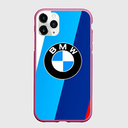 Чехол iPhone 11 Pro матовый BMW, цвет: 3D-малиновый