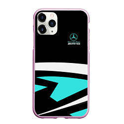 Чехол iPhone 11 Pro матовый Mercedes-AMG, цвет: 3D-розовый