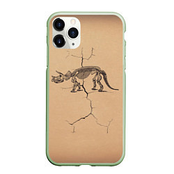 Чехол iPhone 11 Pro матовый Triceratops skeleton