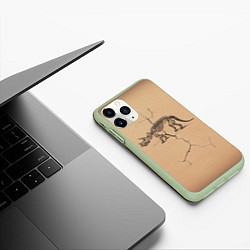 Чехол iPhone 11 Pro матовый Triceratops skeleton, цвет: 3D-салатовый — фото 2