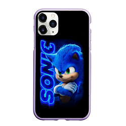 Чехол iPhone 11 Pro матовый SONIC, цвет: 3D-светло-сиреневый