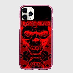 Чехол iPhone 11 Pro матовый Iron Maiden, цвет: 3D-малиновый