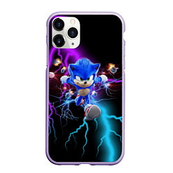 Чехол iPhone 11 Pro матовый SONIC, цвет: 3D-светло-сиреневый