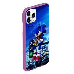 Чехол iPhone 11 Pro матовый SONIC, цвет: 3D-фиолетовый — фото 2