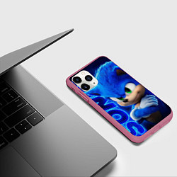 Чехол iPhone 11 Pro матовый SONIC, цвет: 3D-малиновый — фото 2