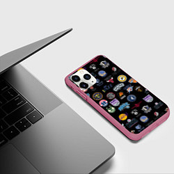 Чехол iPhone 11 Pro матовый NBA Pattern, цвет: 3D-малиновый — фото 2