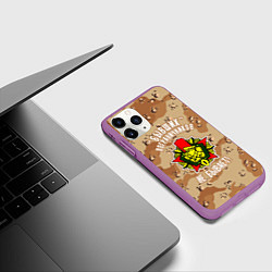 Чехол iPhone 11 Pro матовый Бывших пограничников не бывает, цвет: 3D-фиолетовый — фото 2
