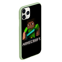 Чехол iPhone 11 Pro матовый MINECRAFT, цвет: 3D-салатовый — фото 2