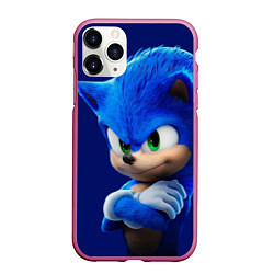 Чехол iPhone 11 Pro матовый SONIC, цвет: 3D-малиновый