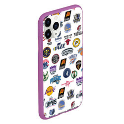 Чехол iPhone 11 Pro матовый NBA Pattern, цвет: 3D-фиолетовый — фото 2