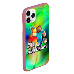 Чехол iPhone 11 Pro матовый MINECRAFT, цвет: 3D-малиновый — фото 2