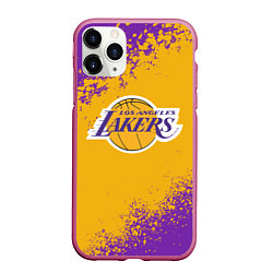 Чехол iPhone 11 Pro матовый LA LAKERS KOBE BRYANT, цвет: 3D-малиновый