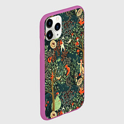 Чехол iPhone 11 Pro матовый Abstraction Pattern, цвет: 3D-фиолетовый — фото 2