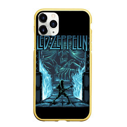 Чехол iPhone 11 Pro матовый Led Zeppelin, цвет: 3D-желтый