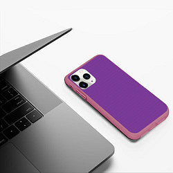 Чехол iPhone 11 Pro матовый Фиолетовая волна, цвет: 3D-малиновый — фото 2