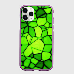 Чехол iPhone 11 Pro матовый Зеленая мозаика, цвет: 3D-фиолетовый