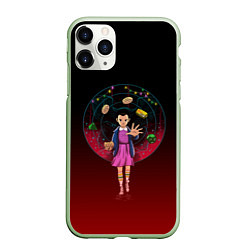 Чехол iPhone 11 Pro матовый STRANGER THINGS, цвет: 3D-салатовый