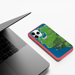 Чехол iPhone 11 Pro матовый Fortnite карта, цвет: 3D-красный — фото 2