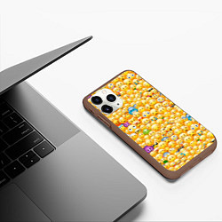 Чехол iPhone 11 Pro матовый Смайлики Emoji, цвет: 3D-коричневый — фото 2