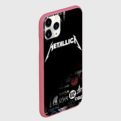 Чехол iPhone 11 Pro матовый Metallica, цвет: 3D-малиновый — фото 2