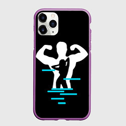 Чехол iPhone 11 Pro матовый Титан, цвет: 3D-фиолетовый
