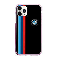 Чехол iPhone 11 Pro матовый BMW, цвет: 3D-розовый