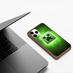 Чехол iPhone 11 Pro матовый MINECRAFT, цвет: 3D-коричневый — фото 2