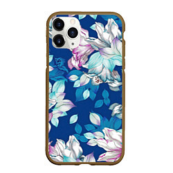 Чехол iPhone 11 Pro матовый Нежные цветы, цвет: 3D-коричневый