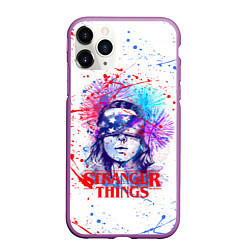 Чехол iPhone 11 Pro матовый STRANGER THINGS, цвет: 3D-фиолетовый