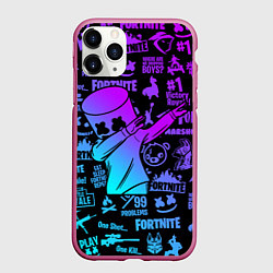 Чехол iPhone 11 Pro матовый FORTNITE X MARSHMELLO, цвет: 3D-малиновый