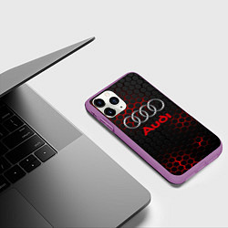 Чехол iPhone 11 Pro матовый AUDI, цвет: 3D-фиолетовый — фото 2