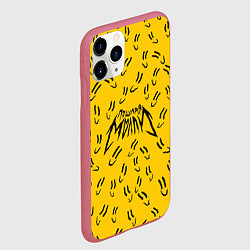 Чехол iPhone 11 Pro матовый Пошлая Молли Смайлики, цвет: 3D-малиновый — фото 2
