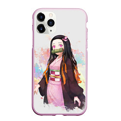 Чехол iPhone 11 Pro матовый KIMETSU NO YAIBA, цвет: 3D-розовый