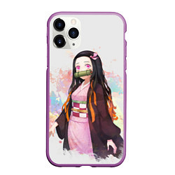 Чехол iPhone 11 Pro матовый KIMETSU NO YAIBA, цвет: 3D-фиолетовый