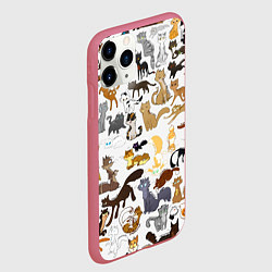 Чехол iPhone 11 Pro матовый Котоколлаж 01, цвет: 3D-малиновый — фото 2