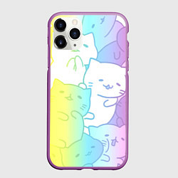 Чехол iPhone 11 Pro матовый Котоколлаж 05, цвет: 3D-фиолетовый