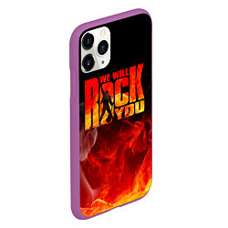 Чехол iPhone 11 Pro матовый Queen - We Will Rock You, цвет: 3D-фиолетовый — фото 2