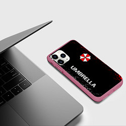 Чехол iPhone 11 Pro матовый RESIDENT EVIL UMBRELLA, цвет: 3D-малиновый — фото 2