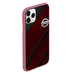 Чехол iPhone 11 Pro матовый Nissan, цвет: 3D-малиновый — фото 2