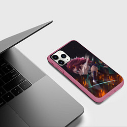Чехол iPhone 11 Pro матовый KIMETSU NO YAIBA, цвет: 3D-малиновый — фото 2