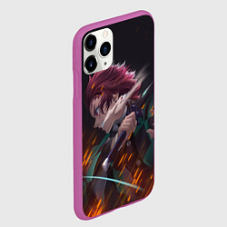 Чехол iPhone 11 Pro матовый KIMETSU NO YAIBA, цвет: 3D-фиолетовый — фото 2